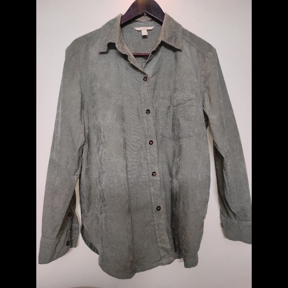 H&M olive Green Corduroy Shirt - Picture 12 of 12